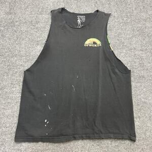 OFWGKTA Shirt Mens XL Black Rainbow Cat Graphic Cutoff Tank Made USA Streetwear